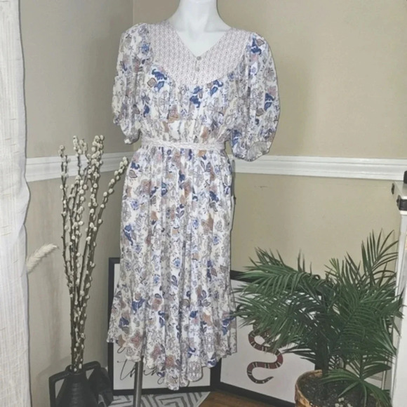 Lucky Brand Boho Smocked Waist Mid Maxi Dress - Picture 2 of 6
